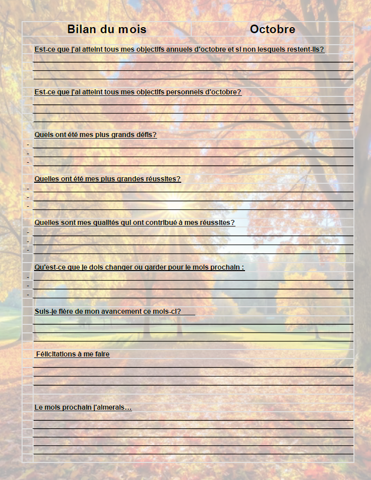 Agenda Ultime™ - Trimestre d'automne