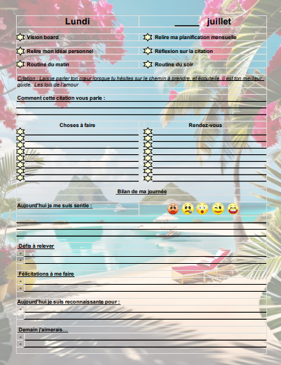 Agenda motivateur de vie™ - Trimestre d'été