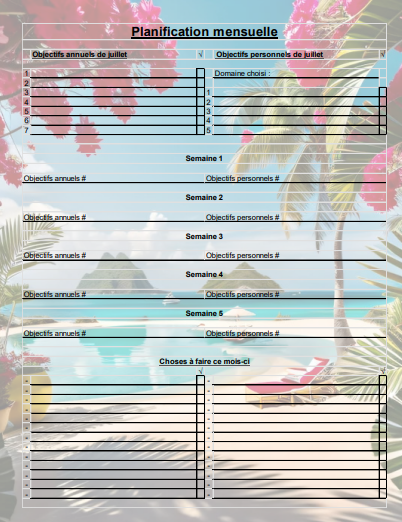Agenda motivateur de vie™ - Trimestre d'été