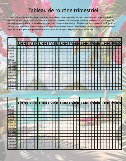 Agenda motivateur de vie™ - Trimestre d'été