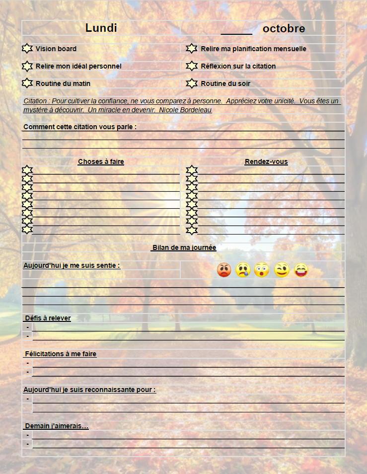 Agenda Ultime™ - Trimestre d'automne