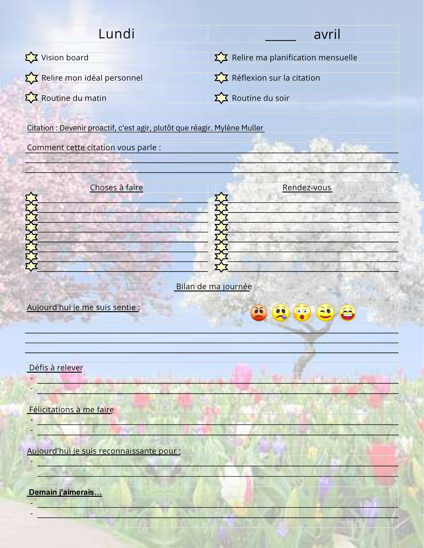 Agenda Ultime™ - Trimestre de printemps