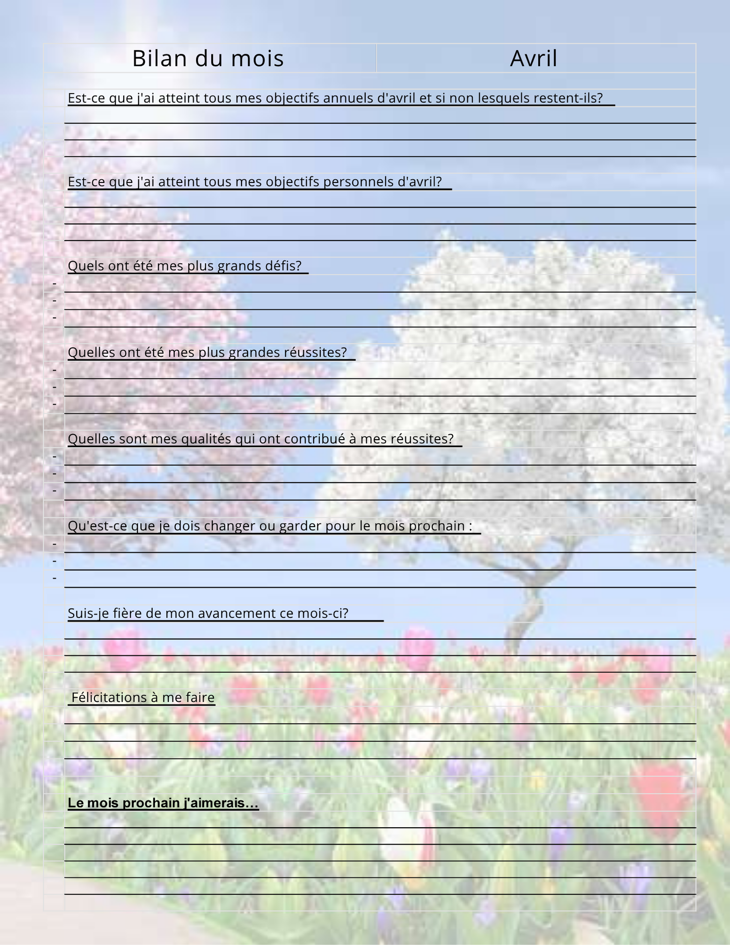 Agenda Ultime™ - Trimestre de printemps