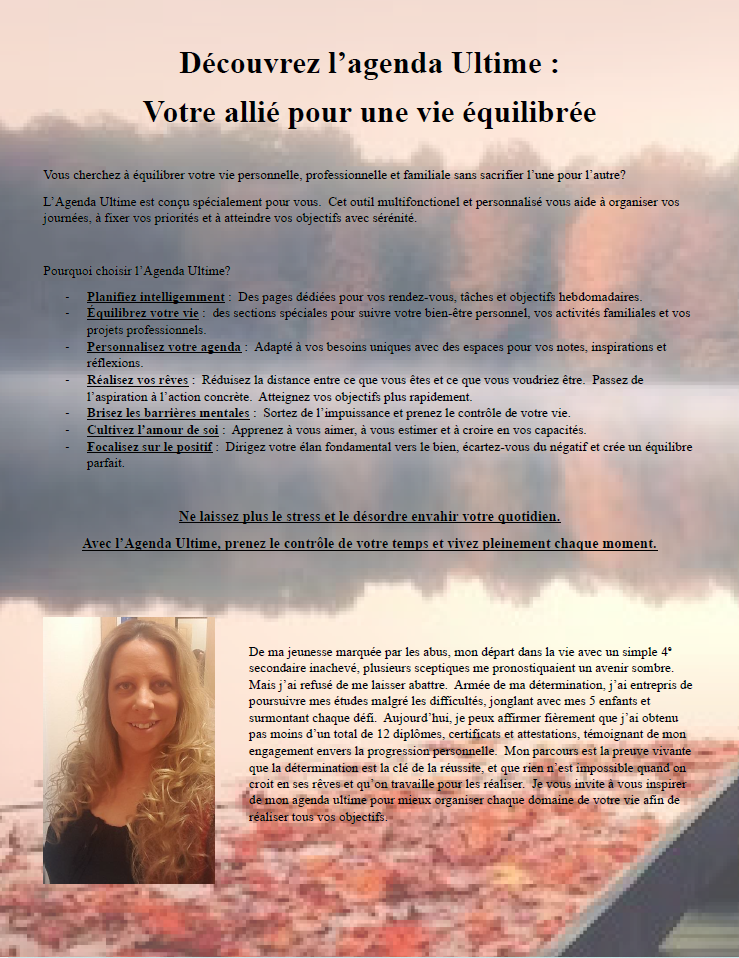 Agenda Ultime™ - Trimestre d'automne