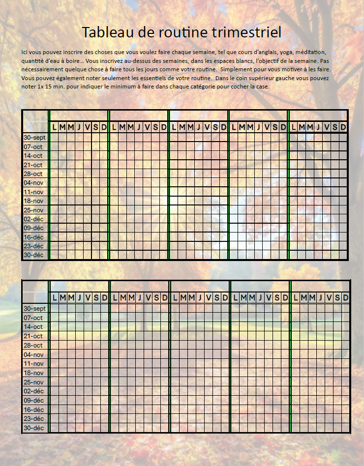 Agenda Ultime™ - Trimestre d'automne