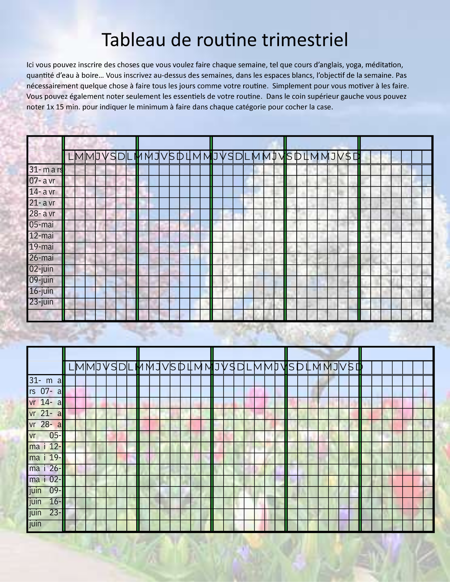 Agenda Ultime™ - Trimestre de printemps